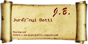 Jurányi Betti névjegykártya